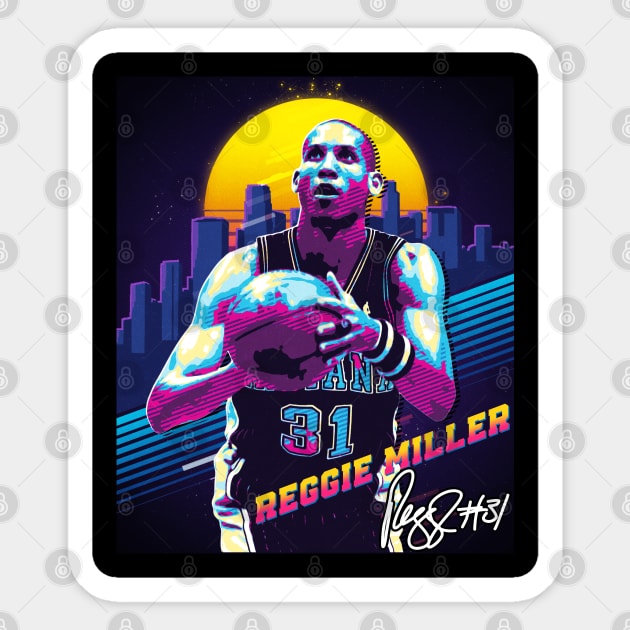 Reggie Miller Choke Sign Basketball Legend Signature Vintage Retro 80s 90s Bootleg Rap Style Sticker by CarDE